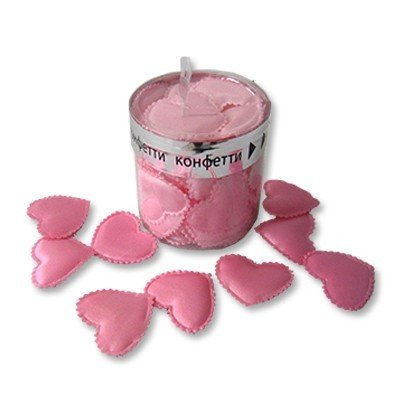 Конфетти Сердца 3D тканевые розовые,35шт
