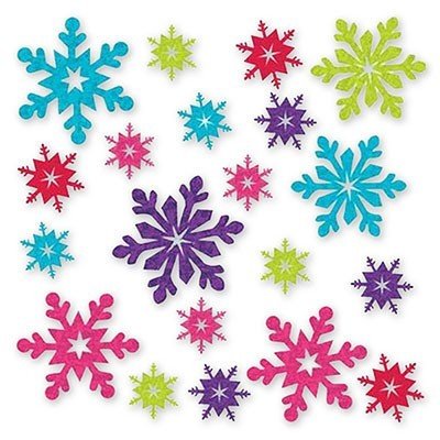 Баннер-комплект Снежинки разноцветные