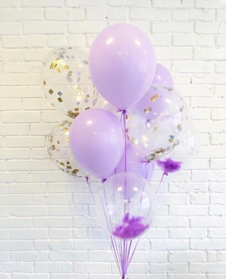 Букет из шаров Фиолетовые перья