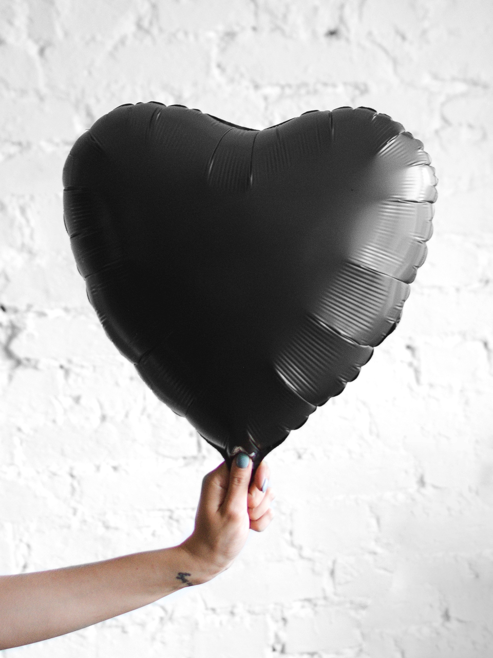 Шар сердце 18 Сатин Черное - купить в Красногорске