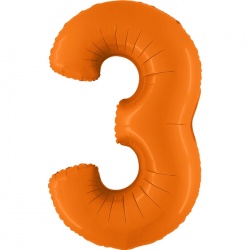 Шар фигура цифра 3 Оранжевая